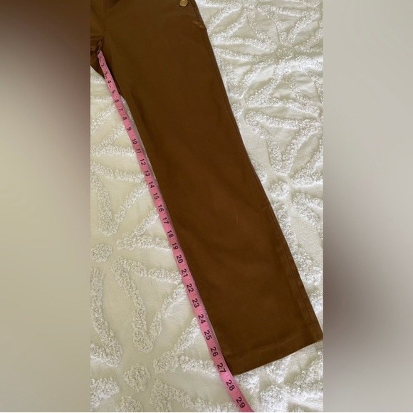 Massimo Dutti Brown Slim Fit High-Waisted
Trousers with side buttons - Picture 9 of 10